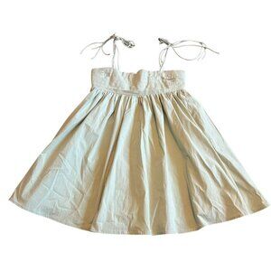 Klesis A-Line Mini Dress Full Skirt Tie Spaghetti Straps Smocked Top Size Small